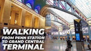 Walking NYC  Penn Station to Times Square amp Grand Central Terminal July 2021 [upl. by Barnaby]