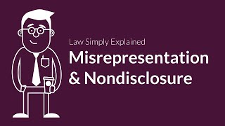 Misrepresentation and Nondisclosure  Contracts  Defenses amp Excuses [upl. by Htebazileyram]