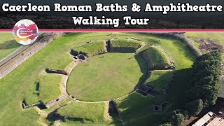 CAERLEON ROMAN BATHS amp AMPHITHEATRE WALES  Walking Tour  Pinned on Places [upl. by Michaeline]