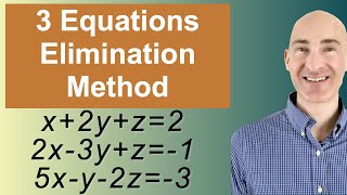 Solving Systems of 3 Equations Elimination [upl. by Zennas]