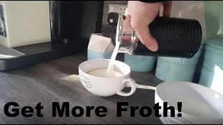 How to Get More Froth from Your Nespresso Coffee Aeroccino  Nespresso tips and help [upl. by Eanram780]